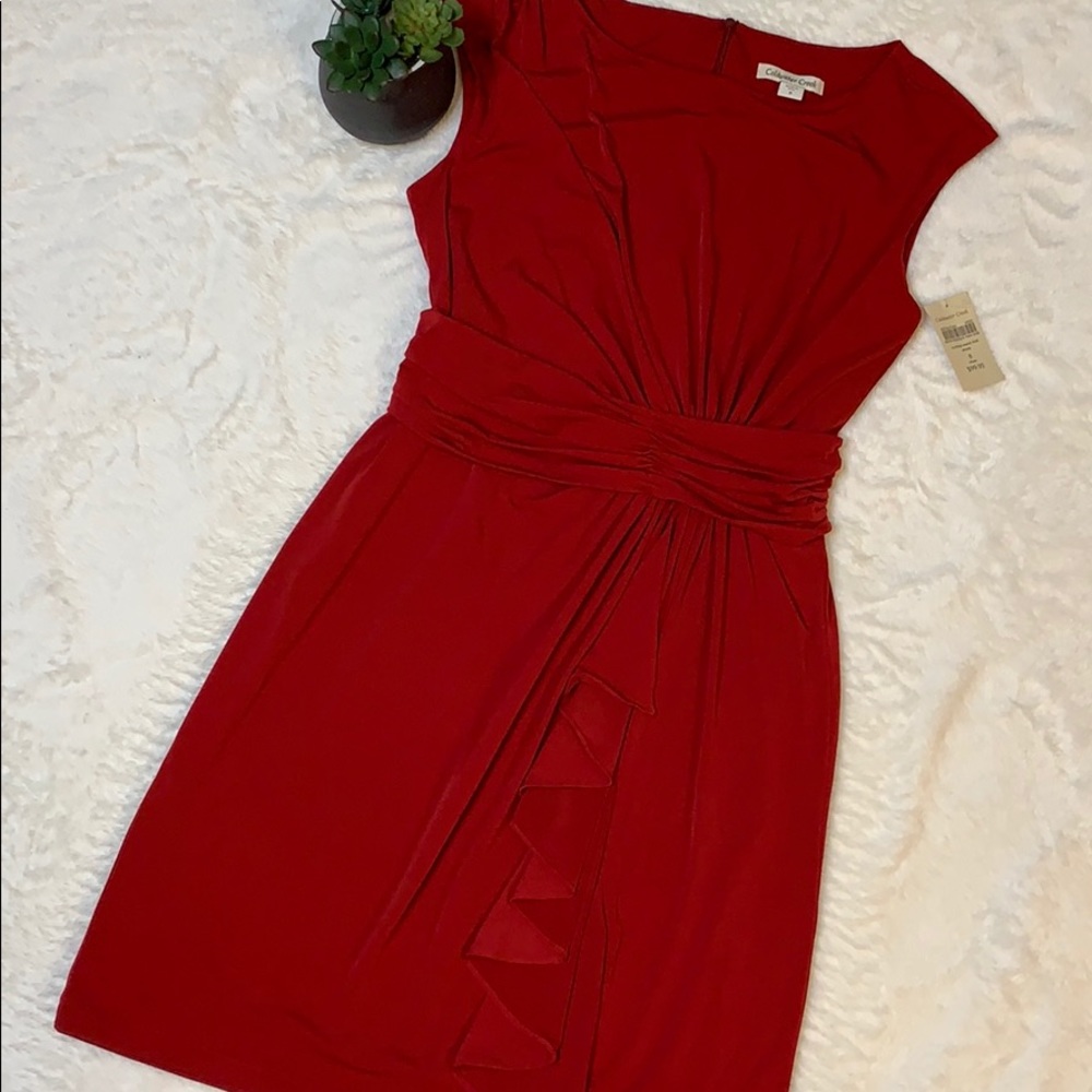 Coldwater Creek Ruched waist knit midi dress